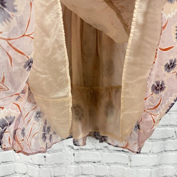 Anthropologie Current Air Floral Tiered Ruffle Mini Dress Womens M Fairy Boho - Picture 13 of 16